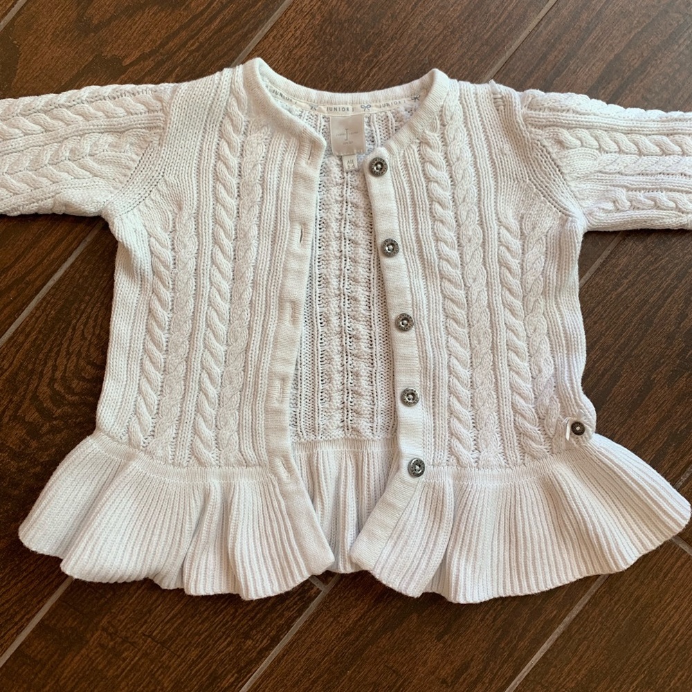 Jasper Conran 100% Cotton White Cardigan 3-4 - Picture 3 of 6